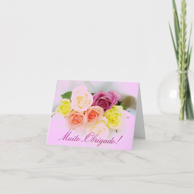 Portuguese: Thank you rose bouquet (Front)