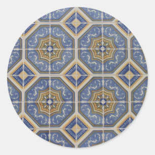 Portuguese tile classic round sticker