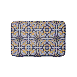 Portuguese tile pattern bath mat