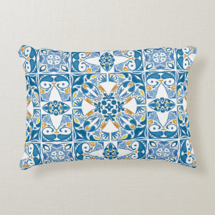 Portuguese Tile Pattern Decorative Cushion