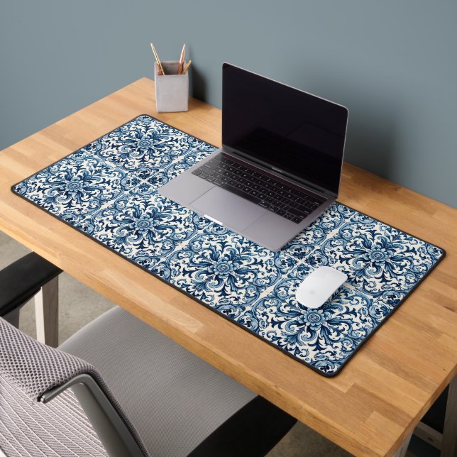 Portuguese tile pattern desk mat (Office 2)