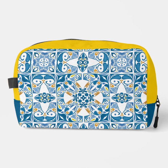 Portuguese Tile Pattern Dopp Kit (Front)