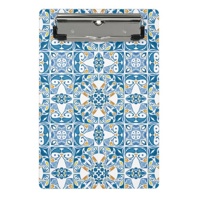 Portuguese Tile Pattern Mini Clipboard (Front)