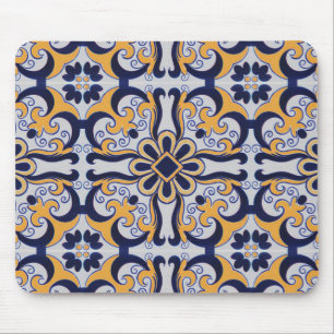 Portuguese tile pattern mouse mat