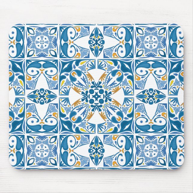 Portuguese Tile Pattern Mouse Mat (Front)