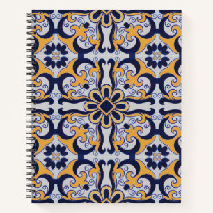 Portuguese tile pattern notebook