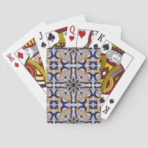 Portuguese tile pattern playing cards