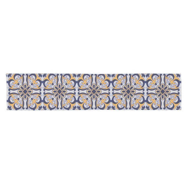 Portuguese tile pattern short table runner (Horizontal)