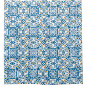 Portuguese Tile Pattern Shower Curtain