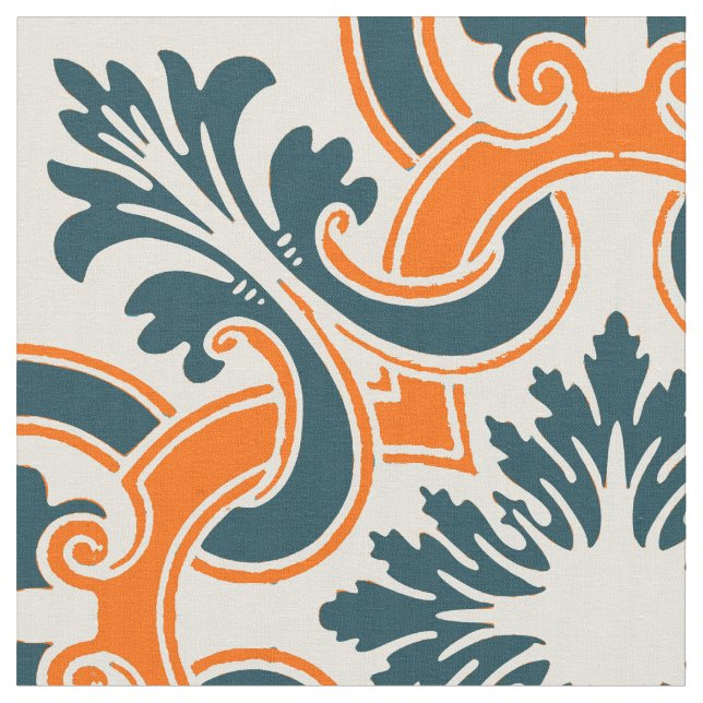 Portuguese tile vintage fabric (Close Up)