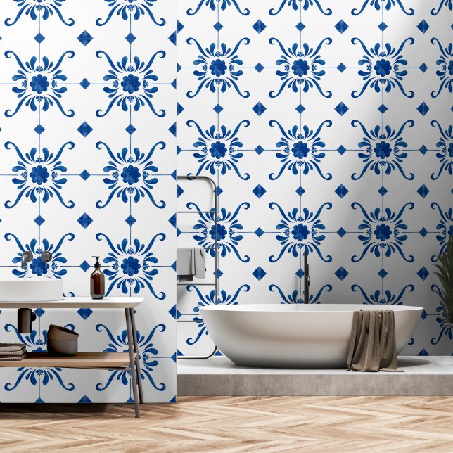 Portuguese tile wallpaper (Bathroom)