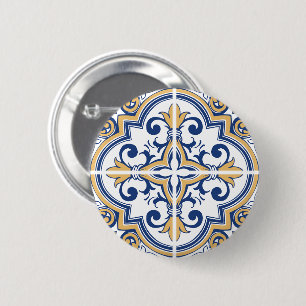 Portuguese tiles 1 6 cm round badge