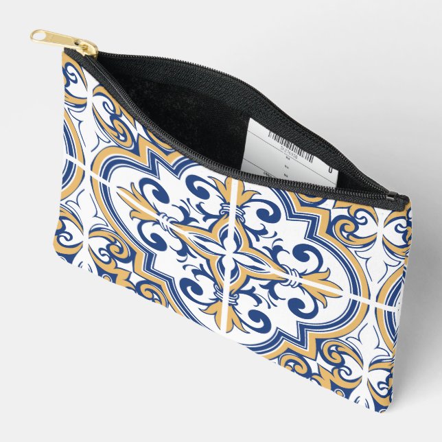 Portuguese tiles 1 accessory pouch (Open)