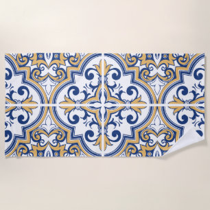 Portuguese tiles 1 beach towel