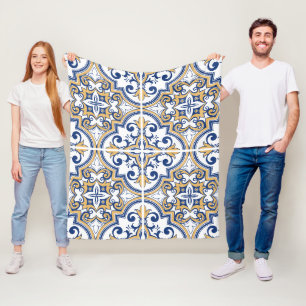 Portuguese tiles 1 fleece blanket