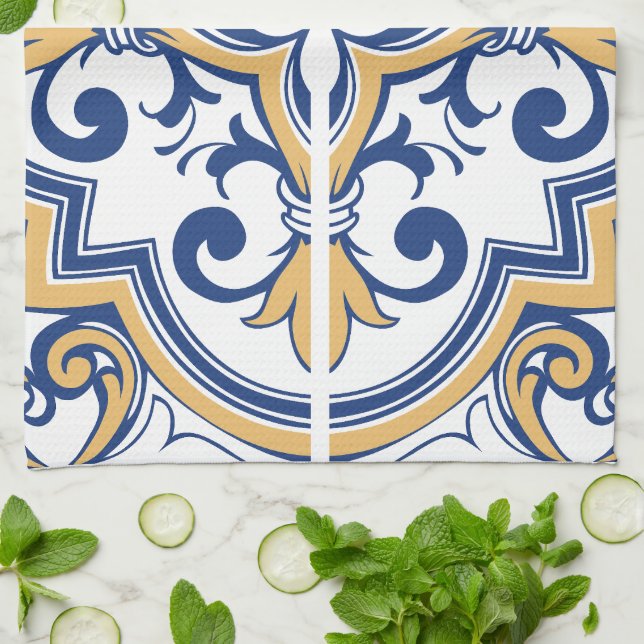 Portuguese tiles 1 tea towel (Folded)