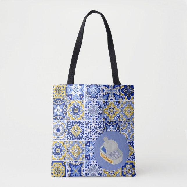 Portuguese Tiles and Sardines Tote Bag (Front)