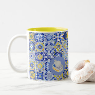 Portuguese Tiles and Sardines Two-Tone Coffee Mug