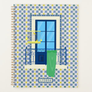 Portuguese tiles and window balcony with bird planner