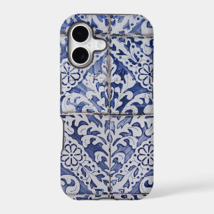 Portuguese Tiles - Azulejo Blue and White Floral 