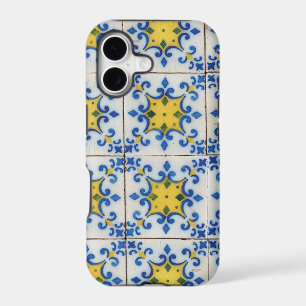 Portuguese Tiles - Azulejo Blue and Yellow Pattern
