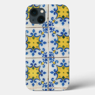 Portuguese Tiles - Azulejo Blue and Yellow Pattern iPhone 13 Case