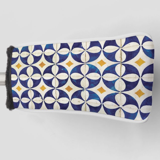 Portuguese Tiles - Azulejo Pattern Design Golf Head Cover (Front)