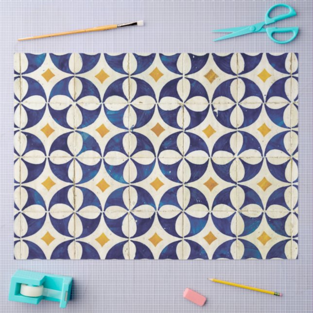 Portuguese Tiles - Azulejo Pattern Design Tissue Paper (Craft)