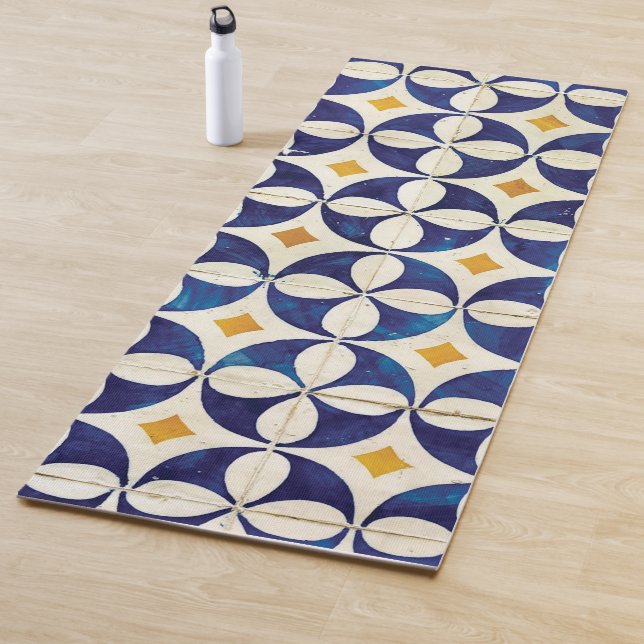 Portuguese Tiles - Azulejo Pattern Design Yoga Mat (In Situ)