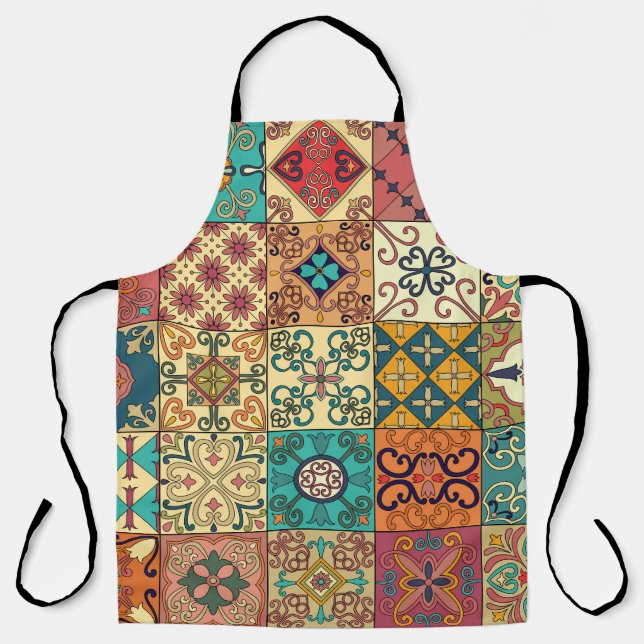 Portuguese tiles: Azulejo style seamless pattern. Apron (Front)