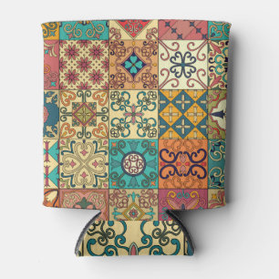 Portuguese tiles: Azulejo style seamless pattern. Can Cooler