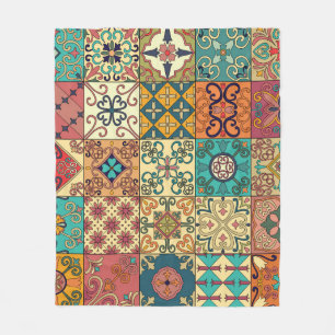 Portuguese tiles: Azulejo style seamless pattern. Fleece Blanket