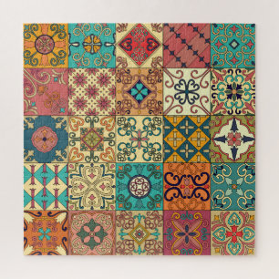 Portuguese tiles: Azulejo style seamless pattern. Jigsaw Puzzle