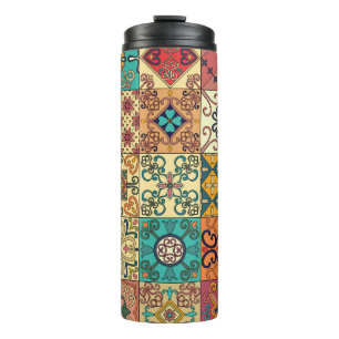 Portuguese tiles: Azulejo style seamless pattern. Thermal Tumbler