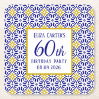 Portuguese Tiles Blue 60th Birthday Mediterranean 