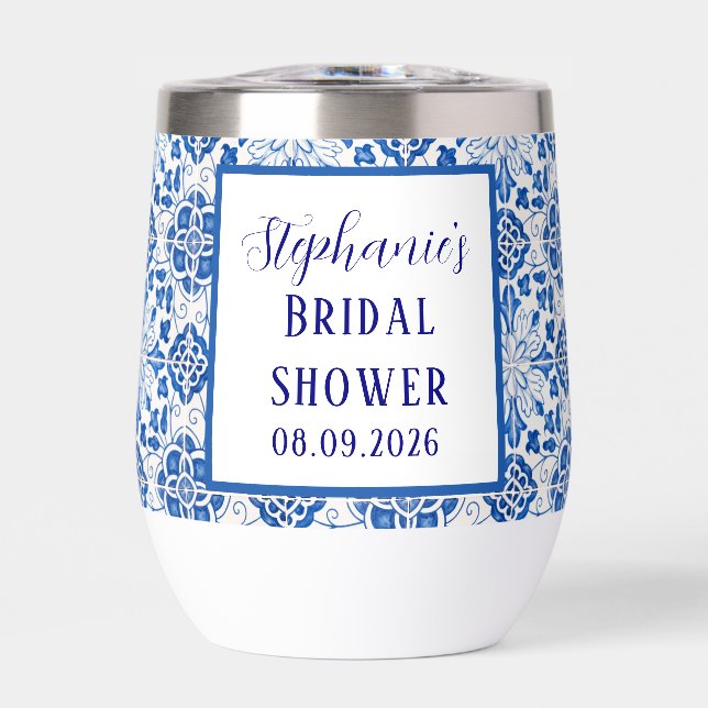 Portuguese Tiles Blue Mediterranean Bridal shower (Front)