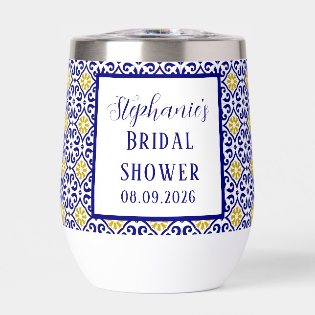 Portuguese Tiles Blue Mediterranean Bridal shower (Front)