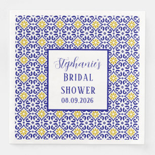 Portuguese Tiles Blue Mediterranean Bridal shower Napkin