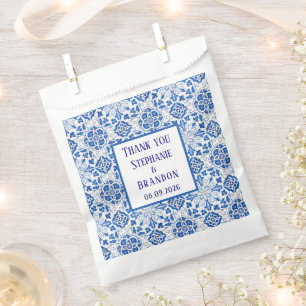 Portuguese Tiles Blue Mediterranean Wedding Favour Bags