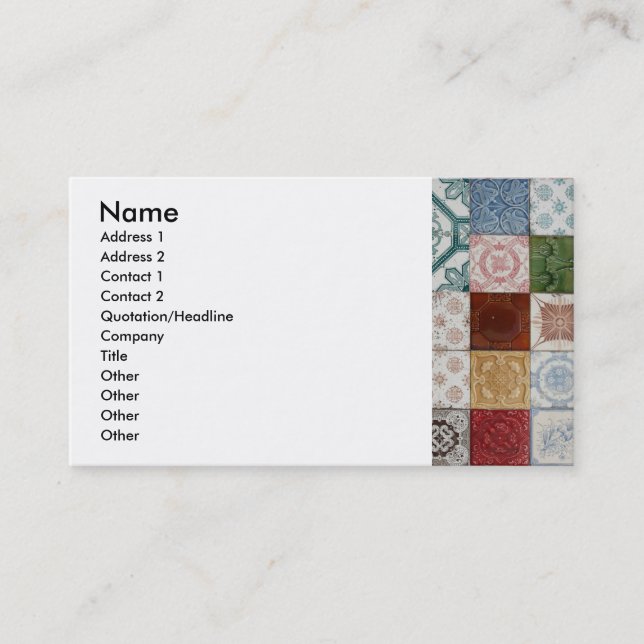 Portuguese tiles business card (Front)