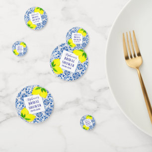 Portuguese Tiles Lemon Mediterranean Bridal shower Confetti
