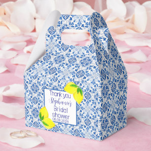 Portuguese Tiles Lemon Mediterranean Bridal Shower Favour Box