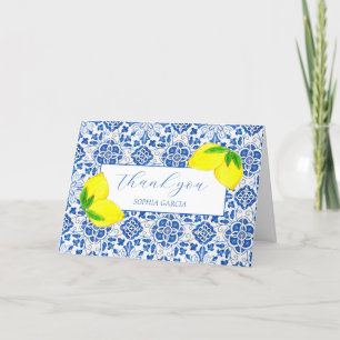 Portuguese Tiles Lemons Bridal Shower Thank you