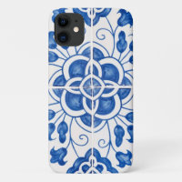 Portuguese Tiles Mediterranean Blue Floral