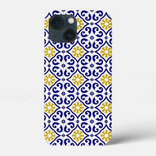 Portuguese Tiles Mediterranean Blue Floral iPhone 13 Mini Case