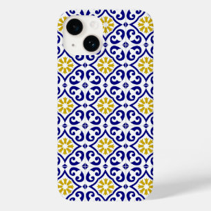 Portuguese Tiles Mediterranean Blue Floral Case-Mate iPhone 14 Case