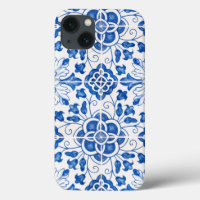 Portuguese Tiles Mediterranean Blue Floral