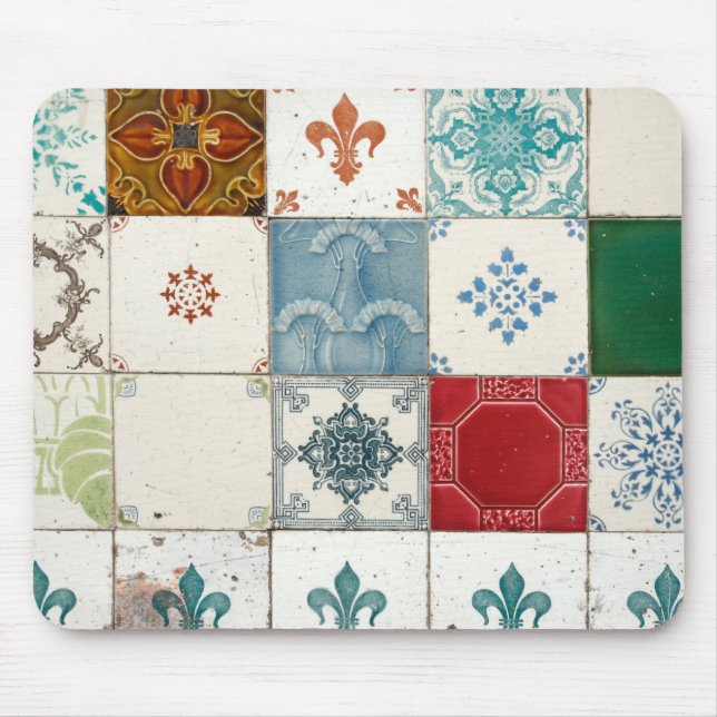 Portuguese tiles mouse mat (Front)
