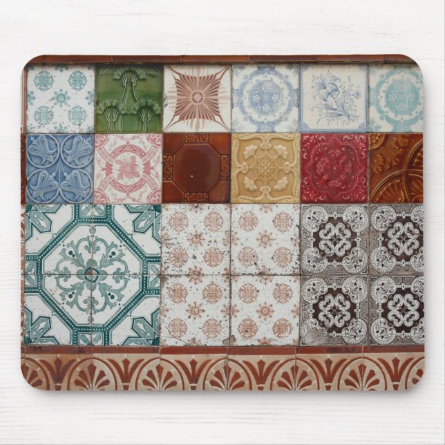 Portuguese tiles mouse mat (Front)