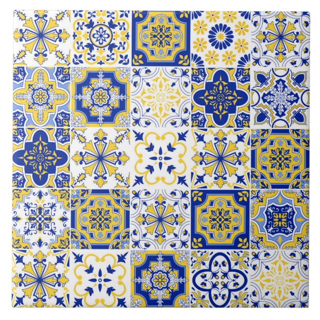 Portuguese Tiles Pattern Ceramic Tile  (Front)
